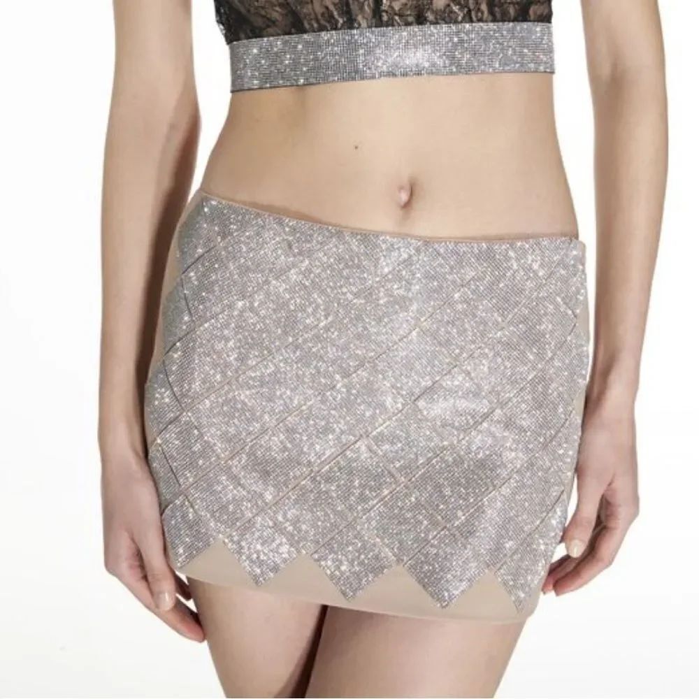 NWT Nue Gia Crystal Skirt Medium